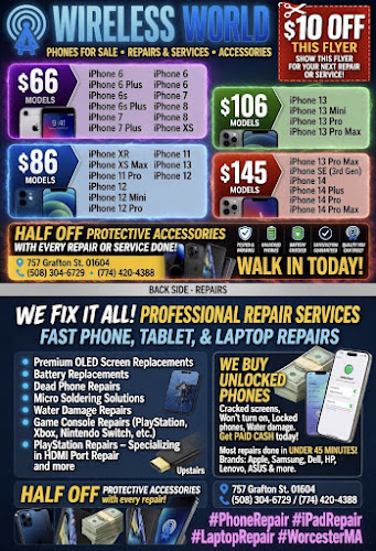 Wireless World - Cell Phone Repair, Phones, Accesories & Cellphone Bill Payments Mobile Phone Repair Shop in Worcester, MA photo