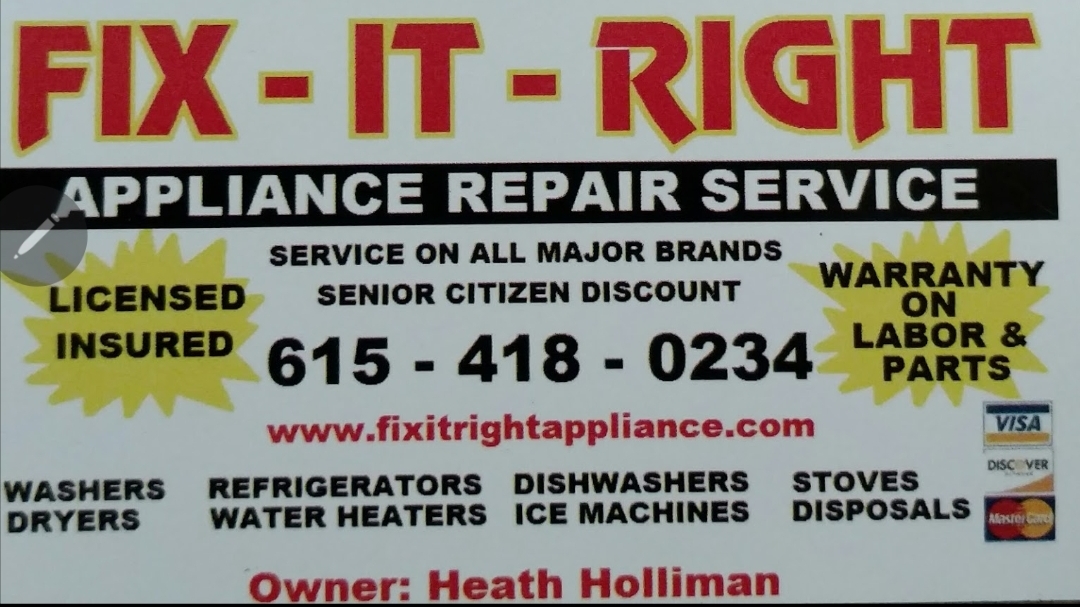 Fix-It-Right Appliance Repair Appliance Repair in Brentwood, TN photo