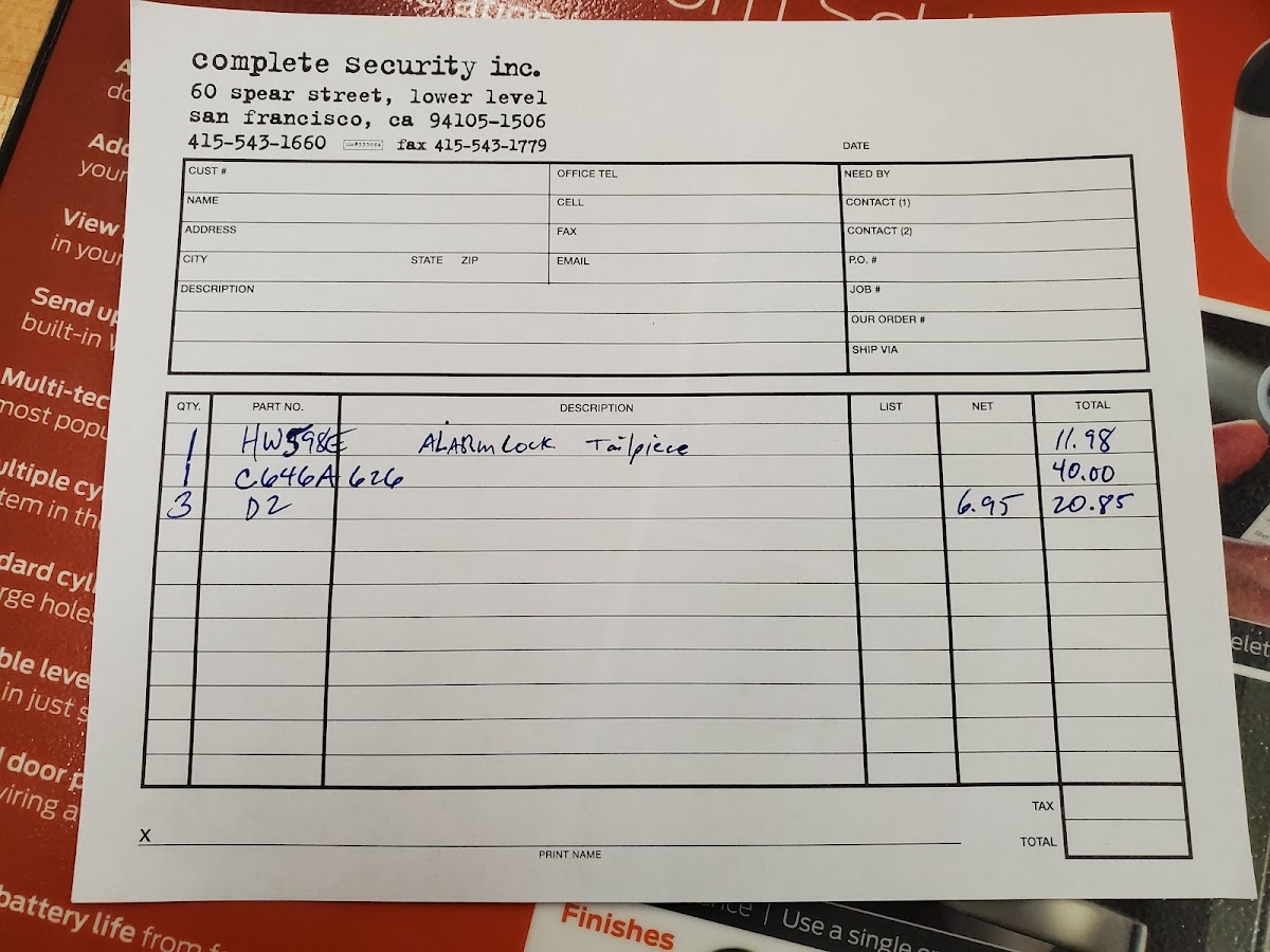 Complete Security, Inc. Locksmith in San Francisco, CA photo