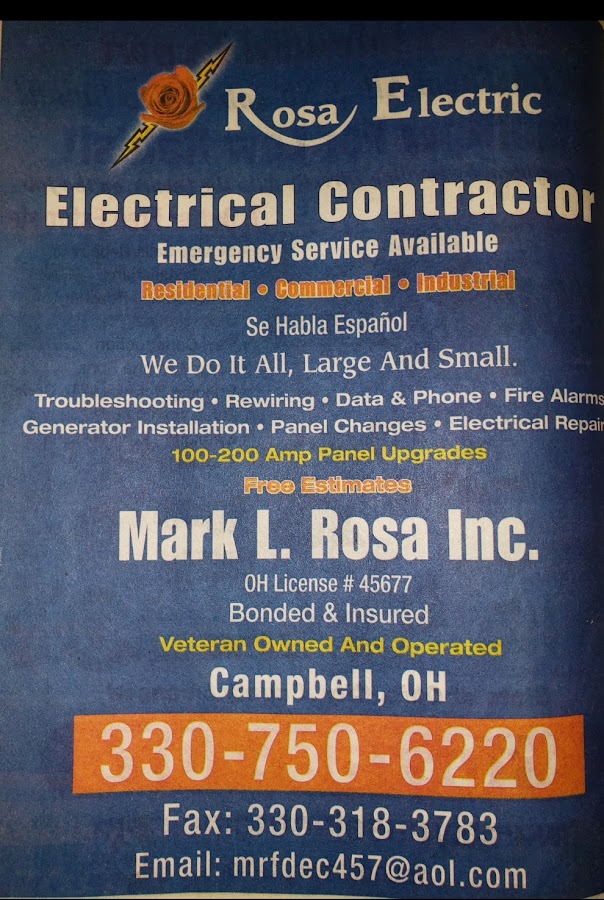 Mark L Rosa Electrical Contractor Plumber in Campbell, OH photo
