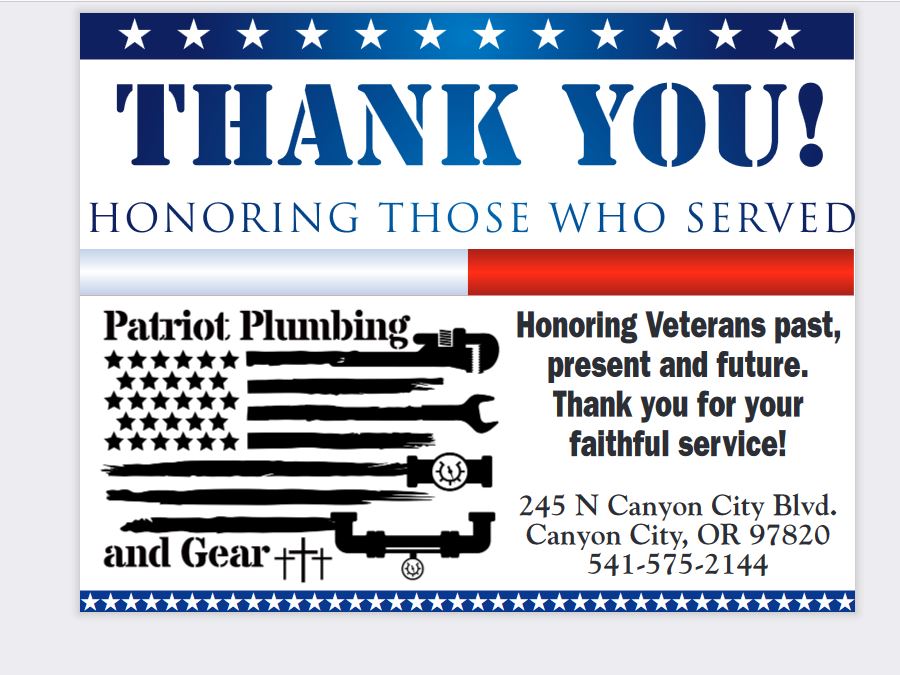 Business photo for Patriot Plumbing And Gear in Canyon City, OR