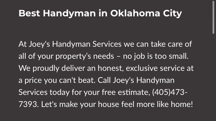 Joey's Handyman Services Contractor in Mustang, OK photo