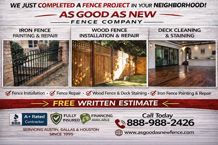 As Good As New LLC Fence Company DFW Fence Contractor